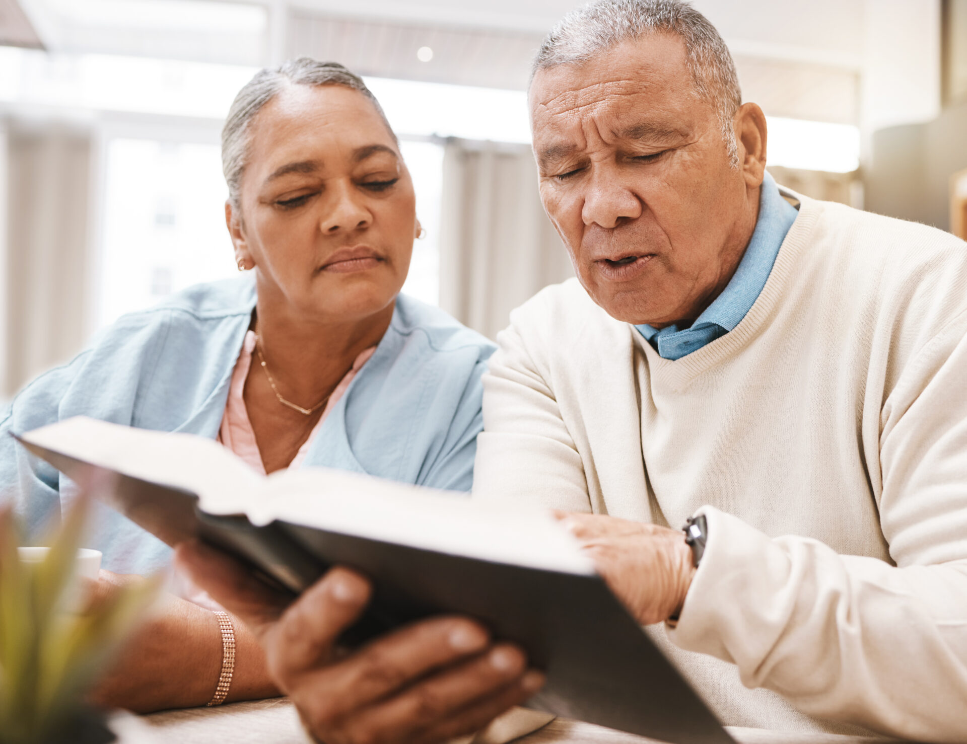 Couple receiving personal support and care